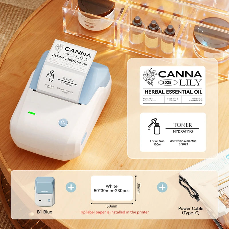 NIIMBOT B1 Portable Bluetooth Label Printer — 2-Inch Thermal Sticker Maker for Smartphones & PC