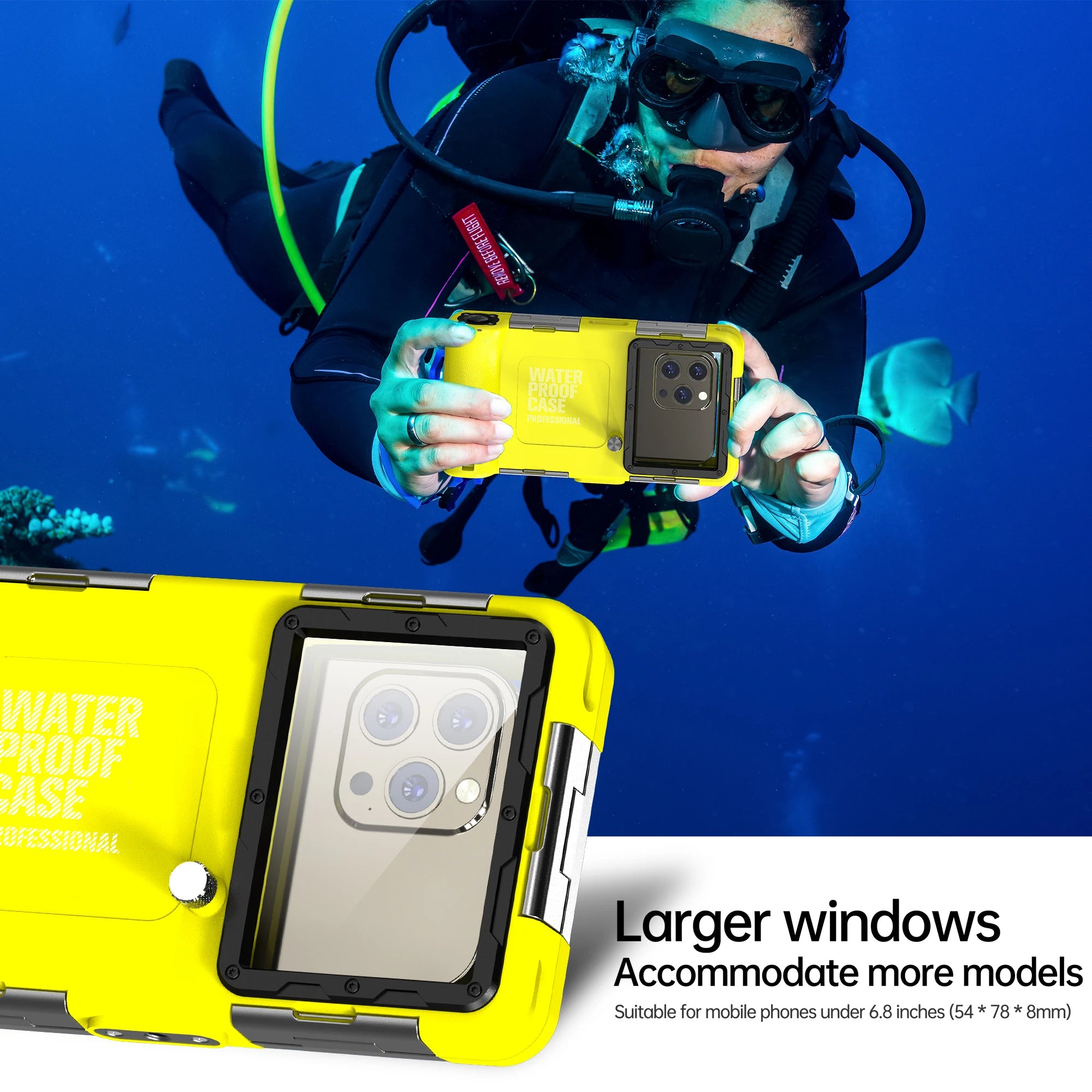 Shellbox IP68 Waterproof Phone Case — Universal 6.9" | Shock-Proof, Anti-Scratch, Diving Ready