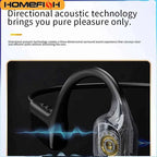 HOMEFISH IPX8 Waterproof Bone Conduction Headphones – Open Ear Bluetooth Sport Headset with 32GB MP3 & 72H Battery