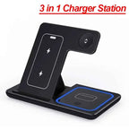 Foldable 3-in-1 Wireless Charging Station – Fast Charger Stand for iPhone 17/16/15/14/13/12, iWatch & AirPods Pro