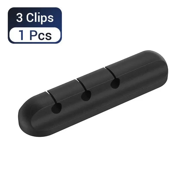 Silicone Cable Organizer Clips — Desktop Cable Management for USB & Earphone Cables