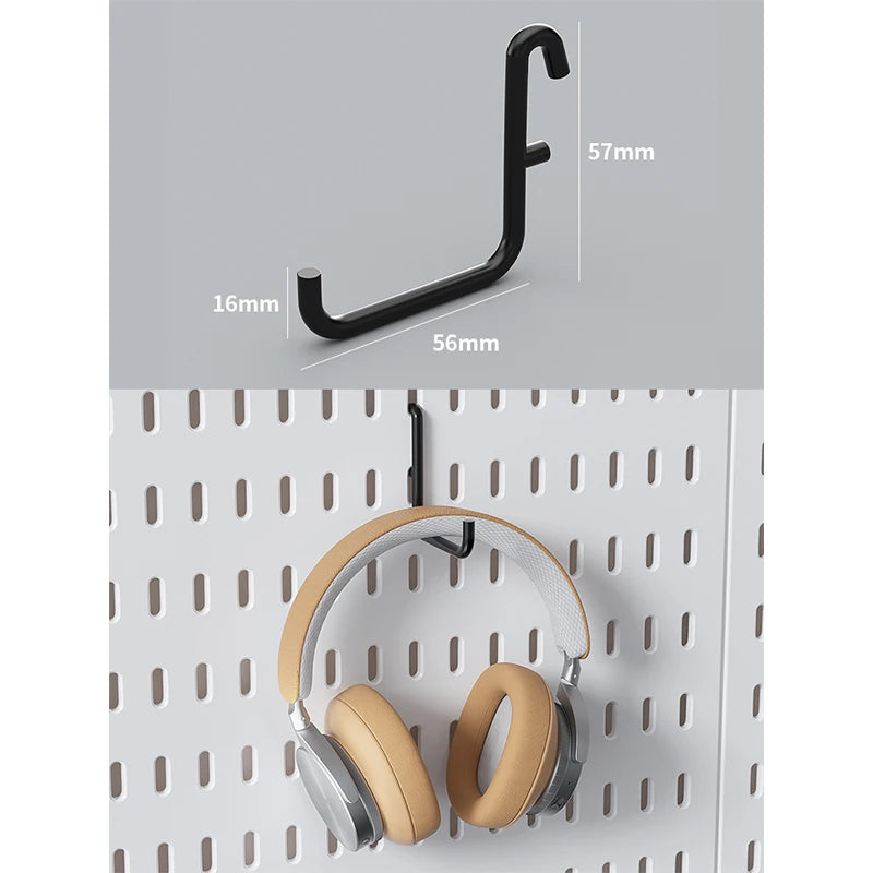 No-Drill Gaming Room Pegboard Wall Organizer – Controller, Headphone & Keyboard Storage Rack