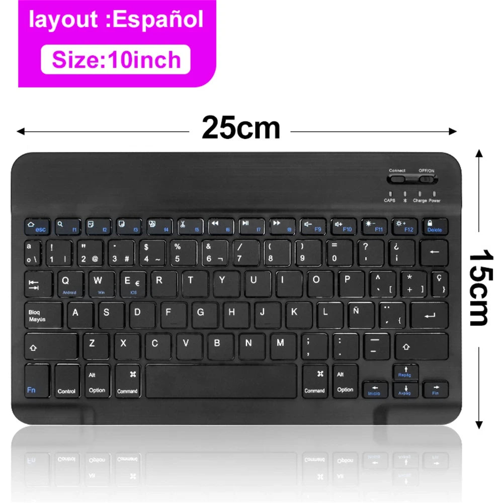 Bluetooth Wireless Keyboard & Mouse Combo – Silent, Multi-Language, Compatible with iPad, iOS, Android & Windows