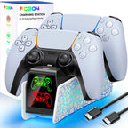 RGB Dual Fast Charger Docking Station for PS5 Controllers – RGB Indicator, Charging Stand for PS5 Gamepad