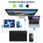 Bluetooth Wireless Keyboard & Mouse Combo – Silent, Multi-Language, Compatible with iPad, iOS, Android & Windows