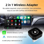 2-in-1 Wireless CarPlay & Android Auto Adapter – AI Smart Box for Car