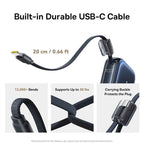 Baseus 45W Mini Power Bank 10000mAh Built-In USB-C Cable Pocket-Sized Smaller Fast Charging Portable For iPhone 17 Samsung S25