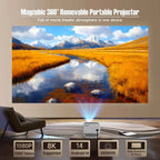 Magcubic Native 1080P Projector – 650 ANSI, 8K Android 14, Auto Keystone, WiFi 6, BT 5.4 | Portable Outdoor Movie