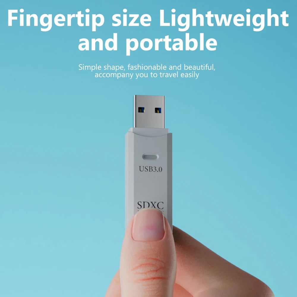 2-in-1 USB 3.0 Card Reader – High-Speed TF & SD Memory Card Adapter for PC & Laptop