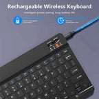 Bluetooth Wireless Keyboard & Mouse Combo – Silent, Multi-Language, Compatible with iPad, iOS, Android & Windows