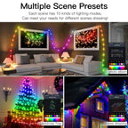 40M Smart RGB Outdoor Festoon String Lights – IP65 Bluetooth Music Sync LED Party Fairy Lights for Garden & Holiday