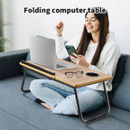 Adjustable Folding Laptop Desk with Cup Holder – 5 Height Levels
