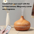 Rapuntek™ Wood Grain Aromatherapy Diffuser – USB Humidifier & Air Purifier with Essential Oil Set for Desk & Home