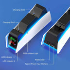 RGB Dual Fast Charger Docking Station for PS5 Controllers – RGB Indicator, Charging Stand for PS5 Gamepad