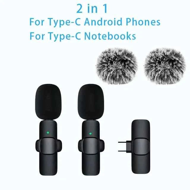 Rapuntek™ Wireless Lavalier Microphone with Noise Reduction – USB-C & iPhone | Live Streaming & Interviews