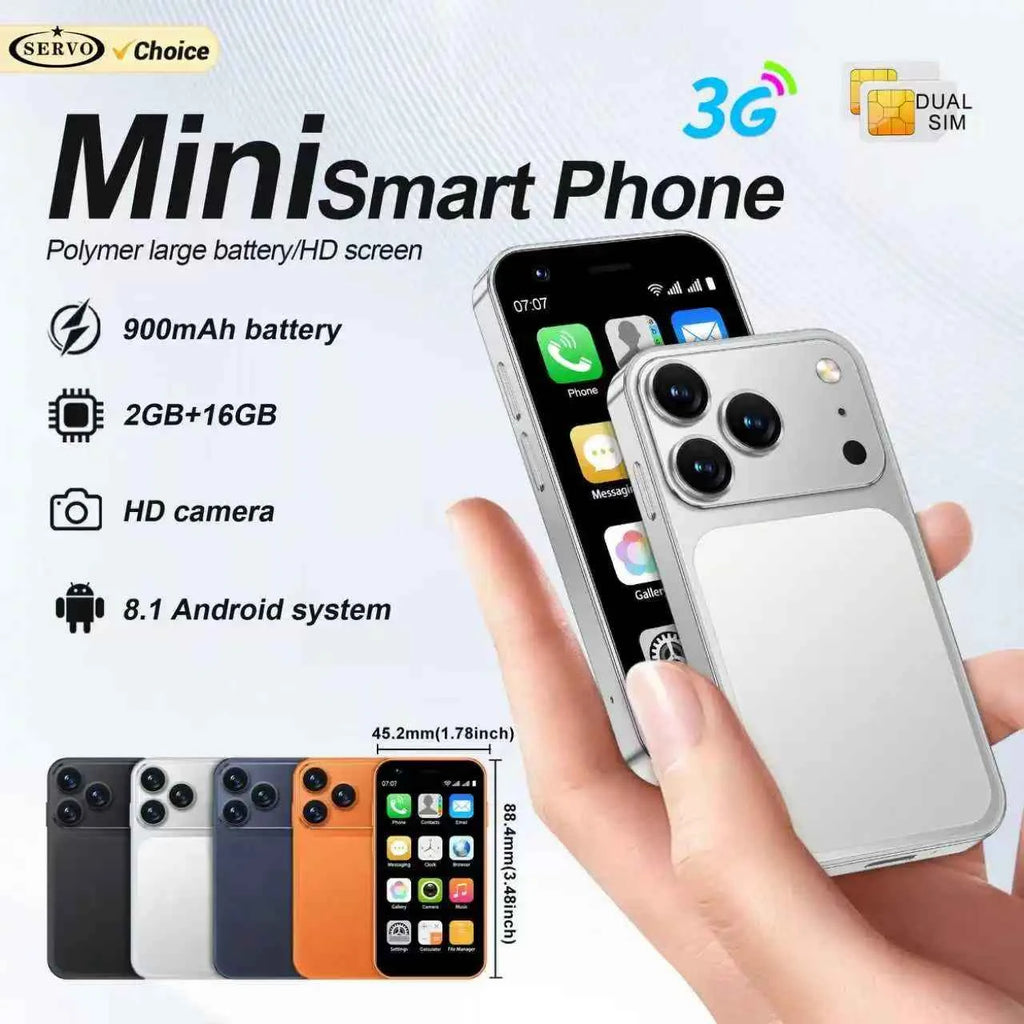 SERVO 18SE MINI Pocket Smartphone – 3.0" Screen, Dual SIM, Android, 2GB RAM, 3G WCDMA