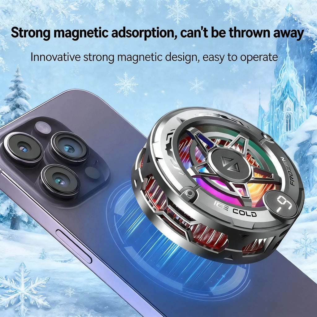 Rapuntek™ K20 Magnetic Phone Cooler – Semiconductor Cooling Fan with RGB Display for Mobile Gaming & Streaming