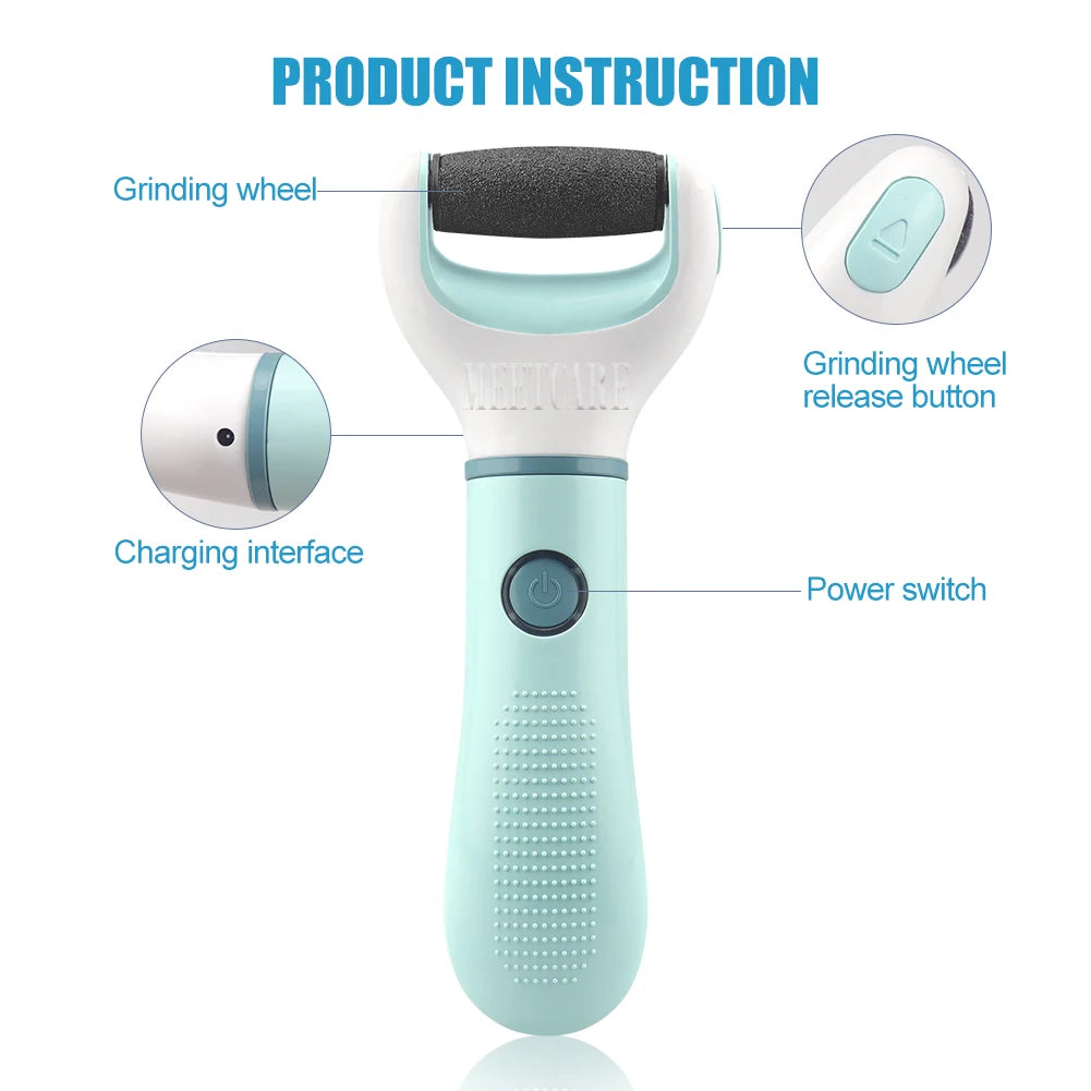 Electric Foot Grinder & Callus Remover — USB Rechargeable, Waterproof Grinding Head