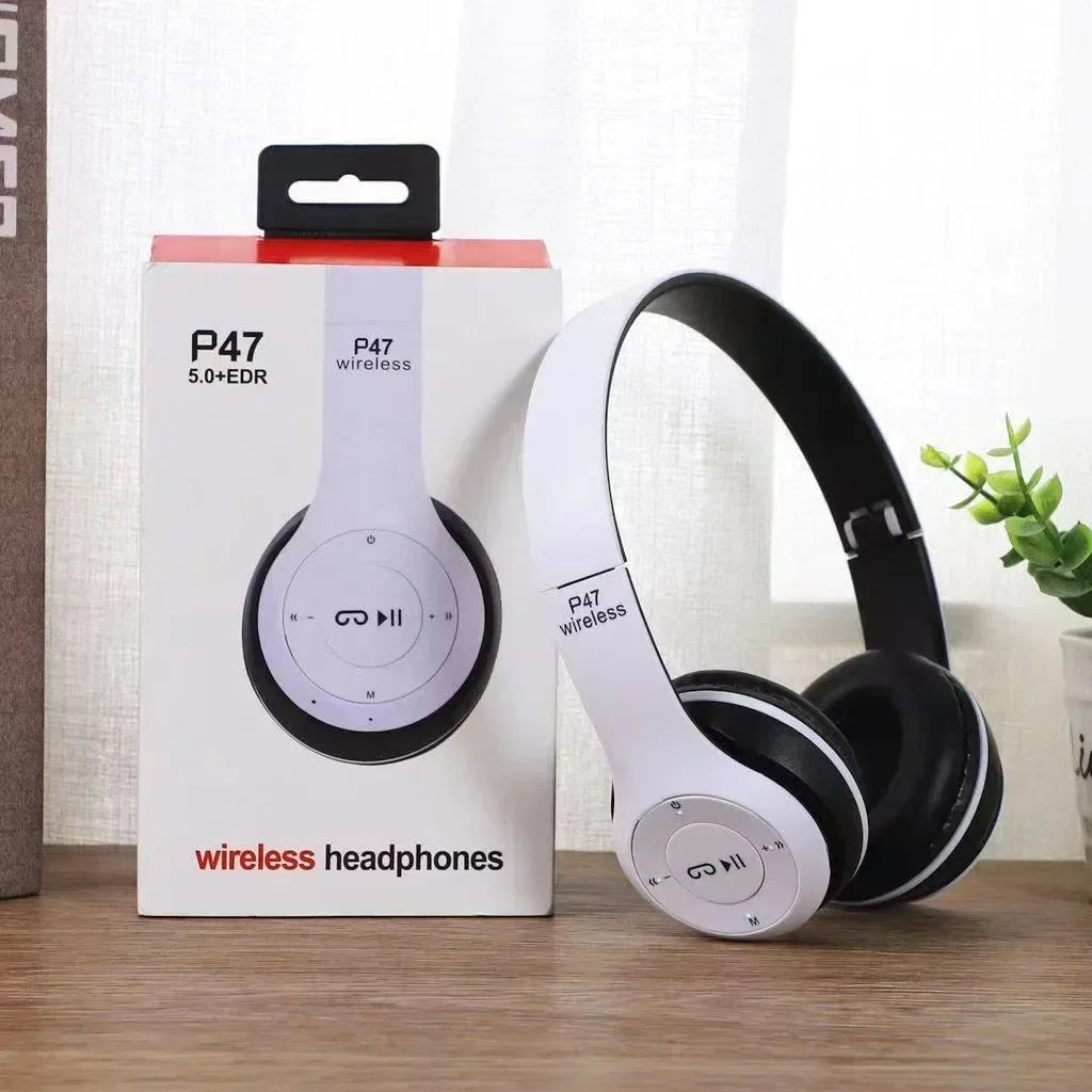 P47 Wireless Bluetooth Headphones – Foldable HiFi Bass Stereo with Microphone for Smartphones, TV & Gaming