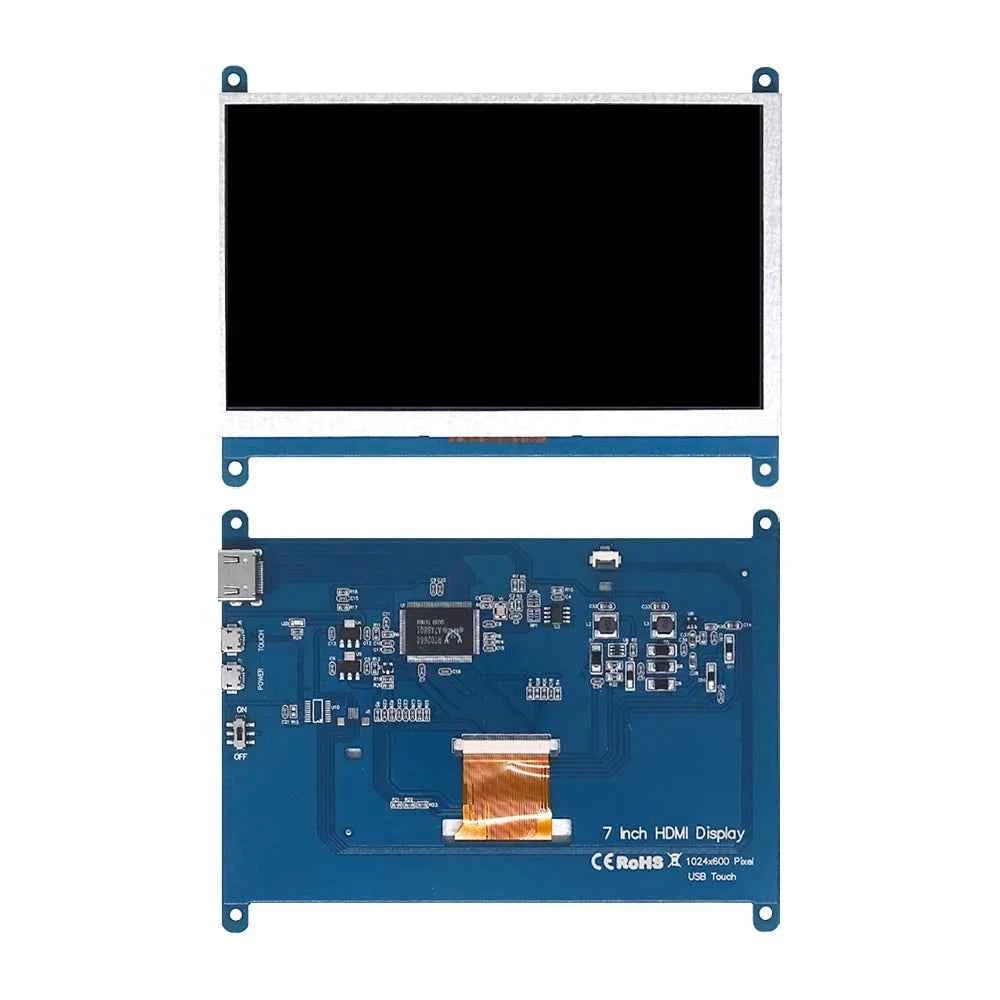 7" IPS Touchscreen HDMI Display for Raspberry Pi — 1024×600 | 5-Point Capacitive Touch | No Driver Needed