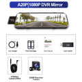 10-Inch Dual 1080P Car DVR Rearview Mirror – Touch Screen Front & Rear Night Vision Dash Cam