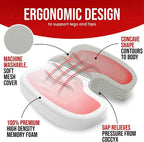 Ergonomic Memory Foam Seat Cushion – Pressure Relief Chair Pad for Office & Home