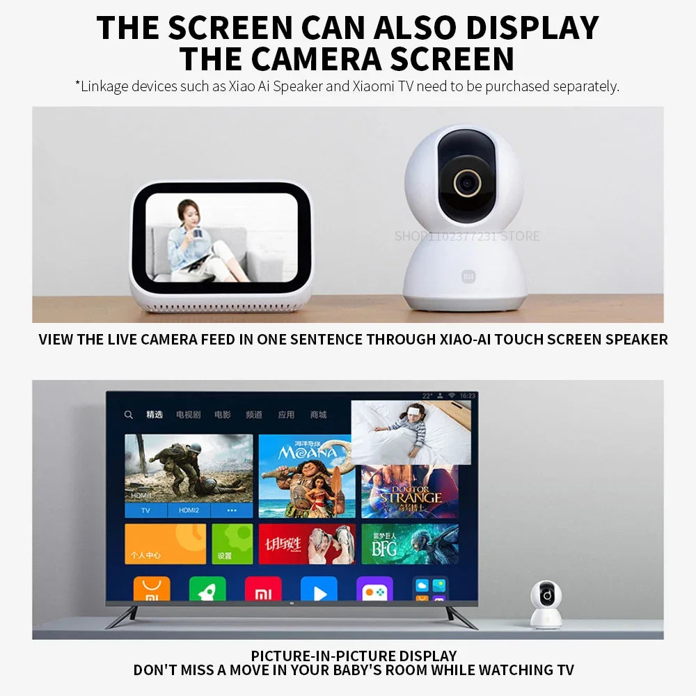 Xiaomi Mi 360° 2K Security Camera | AI Human Detection WiFi Indoor Camera with Night Vision | Rapuntek