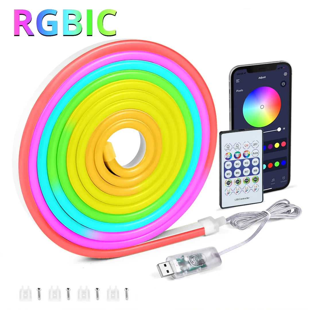 RGBIC Neon LED Strip Light – Bluetooth App Control, Music Sync & Dream Colour