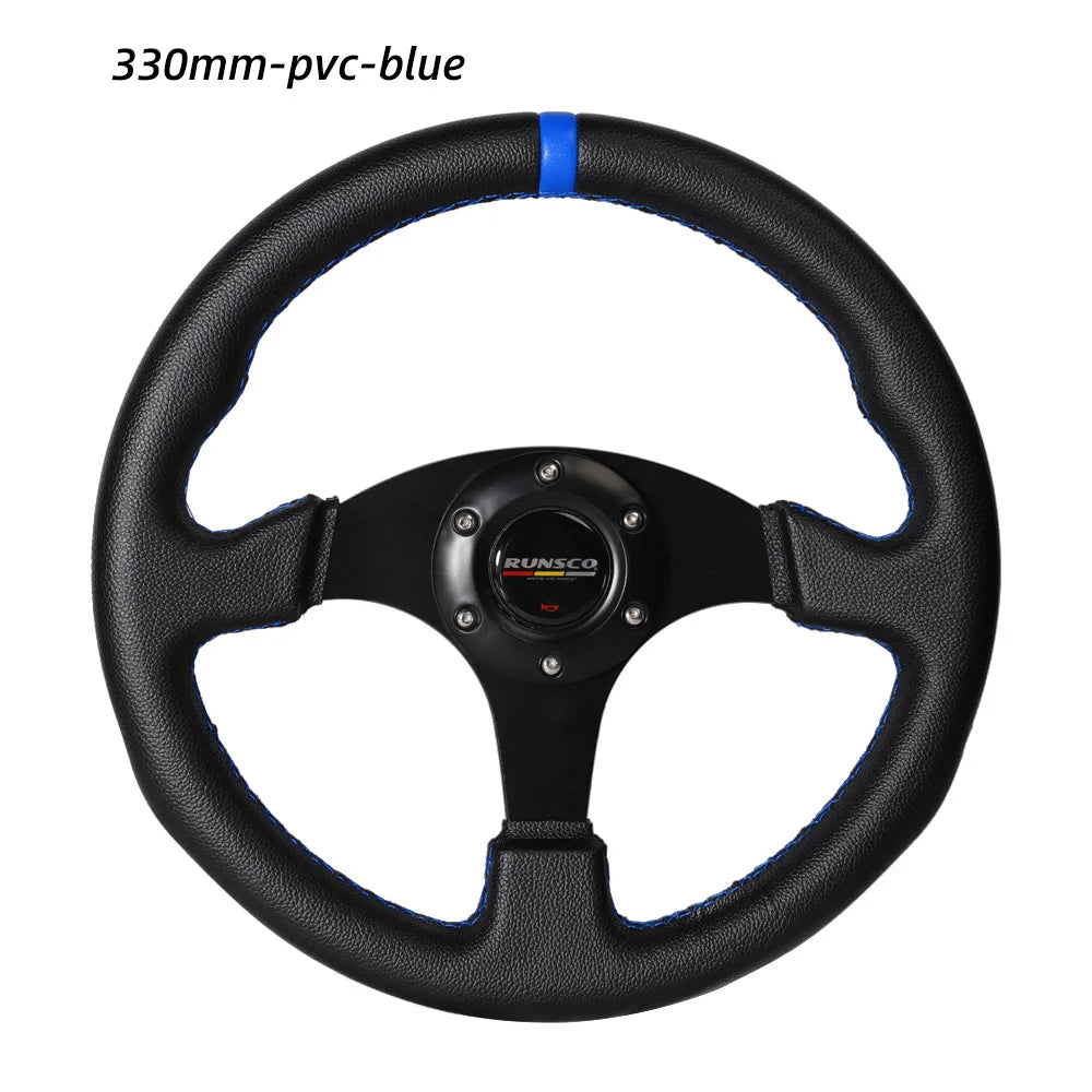 330mm Aluminium Racing Steering Wheel – 13" Flat Drift Simulation Universal Fit