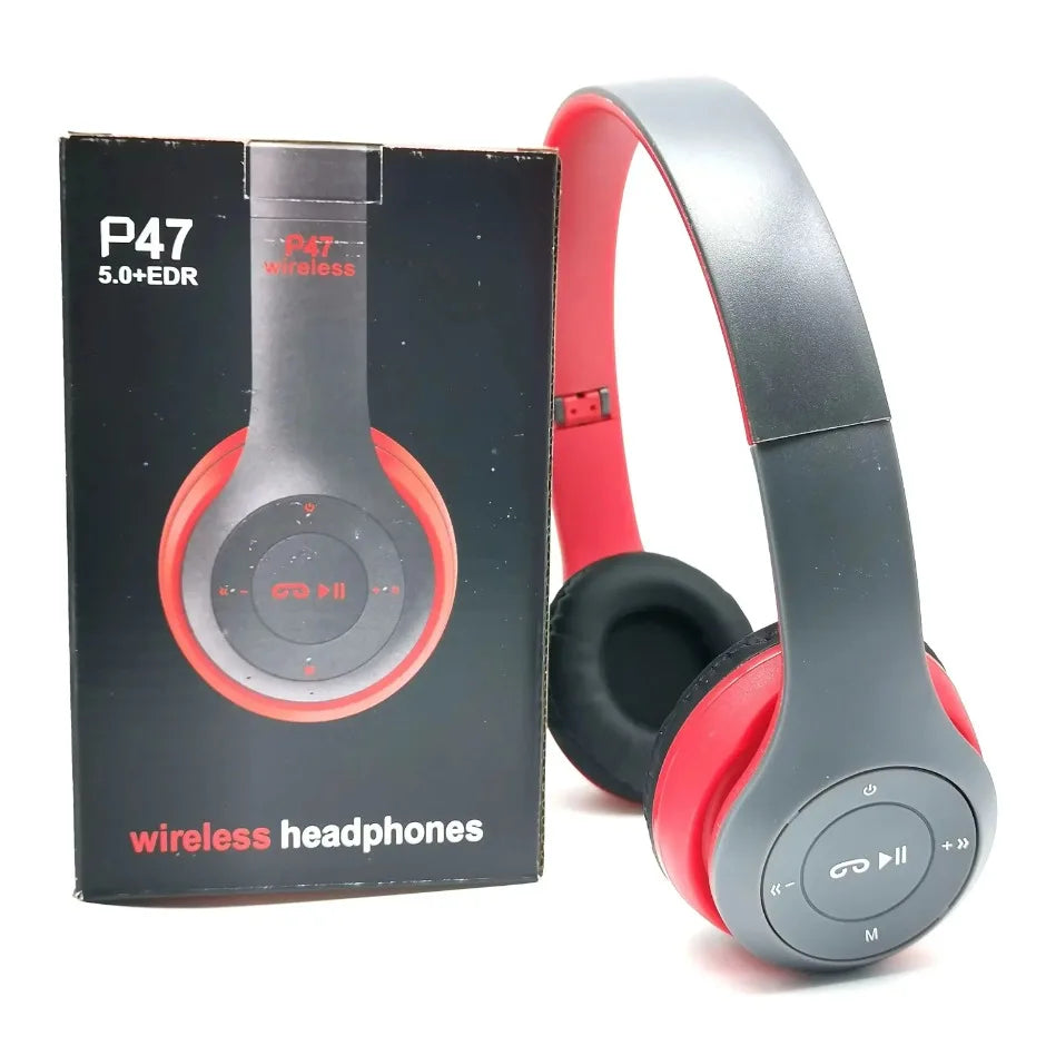 P47 Wireless Bluetooth Headphones – Foldable HiFi Bass Stereo with Microphone for Smartphones, TV & Gaming
