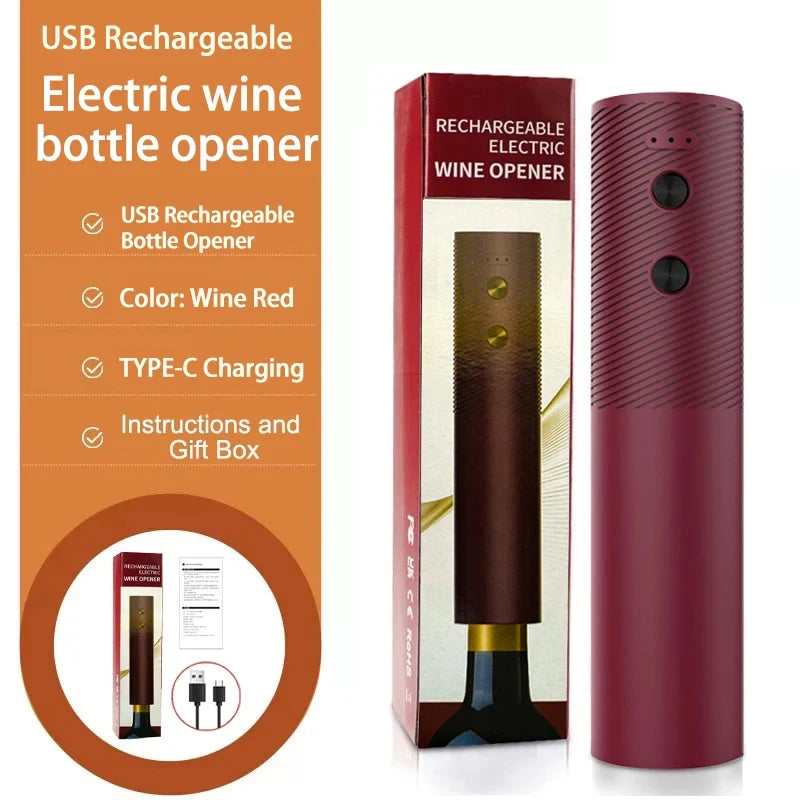 Electric Wine Bottle Opener – Rechargeable Automatic Corkscrew