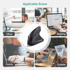 HOMEFISH Ergonomic Vertical Wireless Mouse – 2.4GHz, 3 DPI Levels, 6 Buttons for Laptop & PC