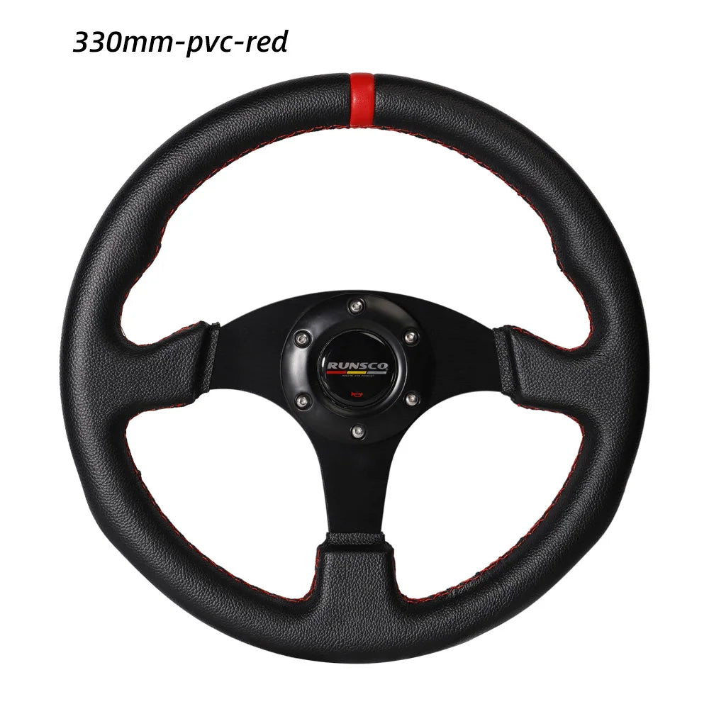 330mm Aluminium Racing Steering Wheel – 13" Flat Drift Simulation Universal Fit