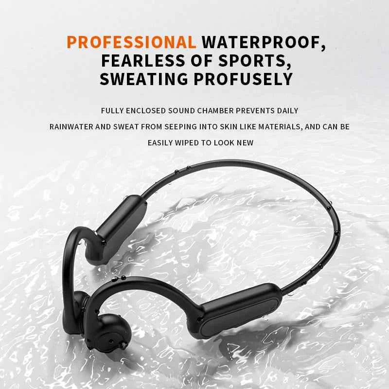B8 Bone Conduction Bluetooth 5.3 Sport Headphones – IPX5 Waterproof Open Ear Wireless Headset for Running