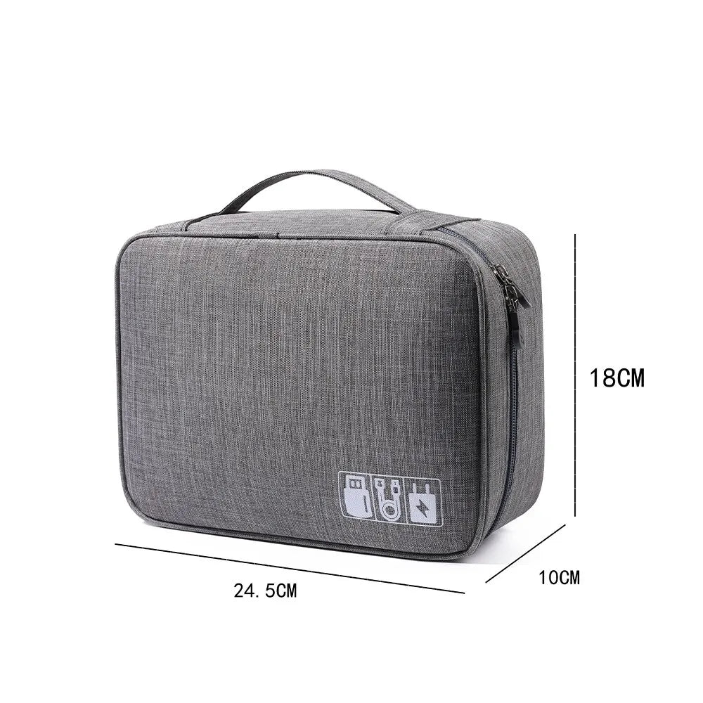 Waterproof Travel Cable Organizer Bag – Digital Accessories Storage Case for USB, Chargers & More