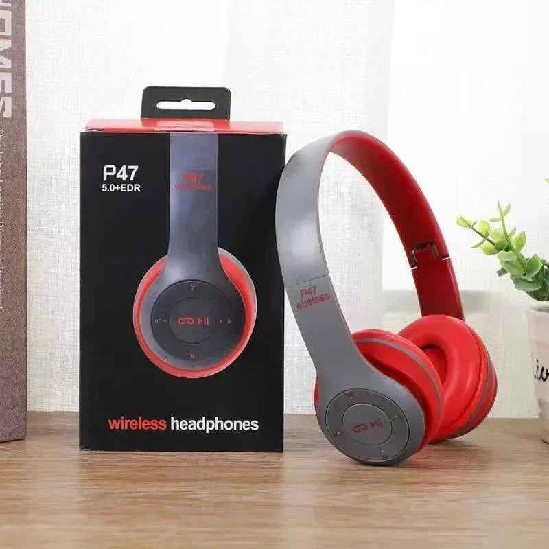 P47 Wireless Bluetooth Headphones – Foldable HiFi Bass Stereo with Microphone for Smartphones, TV & Gaming