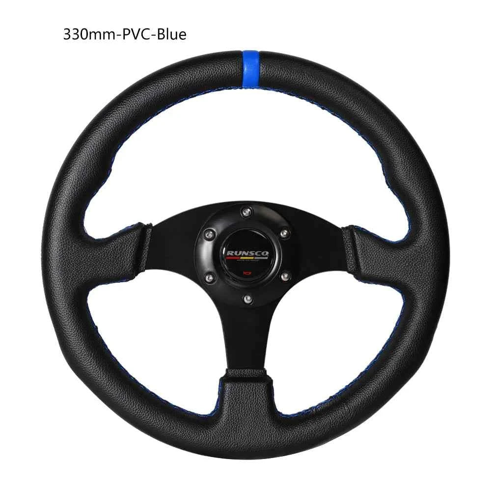 330mm Aluminium Racing Steering Wheel – 13" Flat Drift Simulation Universal Fit