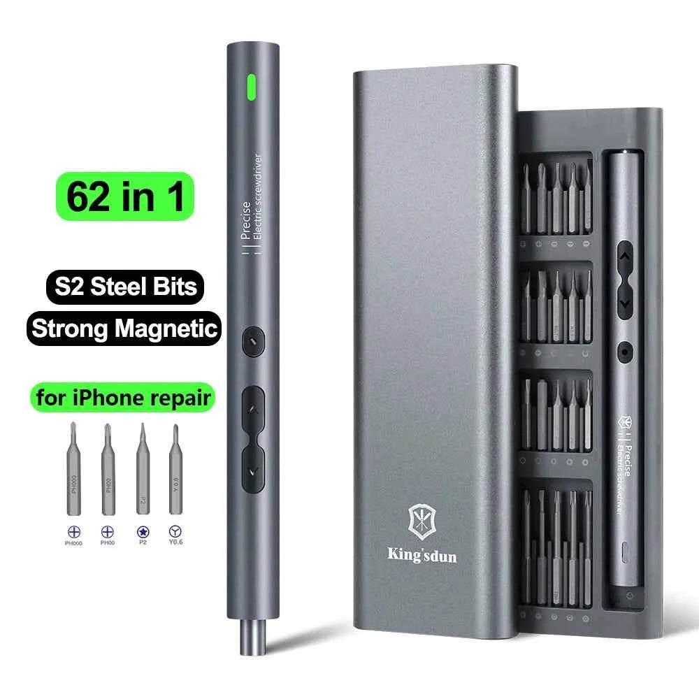 62-in-1 Precision Electric Screwdriver Set – Wireless Cordless Power Tool Kit