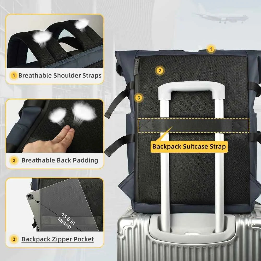 Anti-Theft Laptop Backpack 15.6" with USB Port – Waterproof Travel & Business Bag