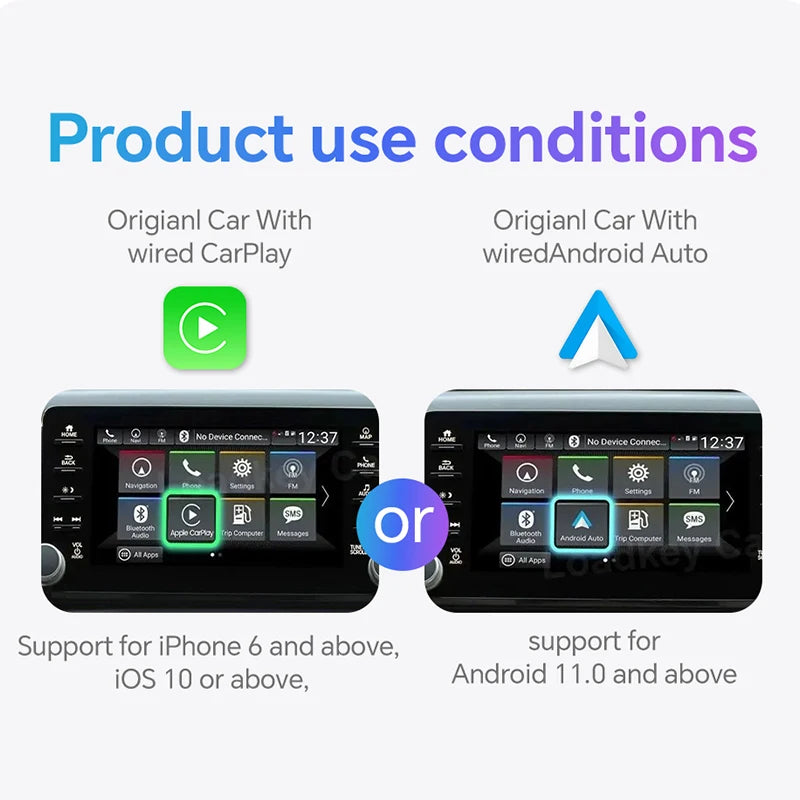 XUDA 2026 Mini Wireless Apple CarPlay & Android Auto Adapter with 5GHz Wi-Fi – Plug & Play for OEM Wired Systems