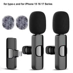Rapuntek™ Wireless Lavalier Microphone with Noise Reduction – USB-C & iPhone | Live Streaming & Interviews