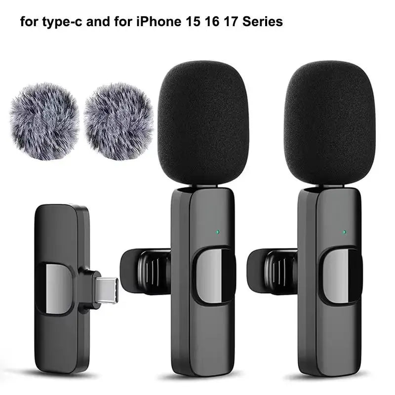 Rapuntek™ Wireless Lavalier Microphone with Noise Reduction – USB-C & iPhone | Live Streaming & Interviews