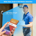 Tuya Smart 3MP WiFi Door Peephole Camera – 140° Wide Angle, PIR Detection, IR Night Vision | Alexa & Google