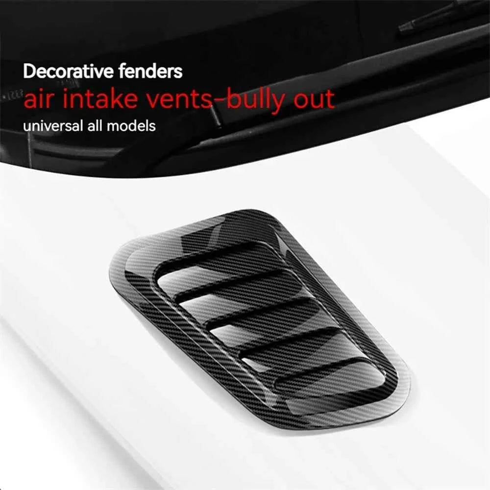 Universal Car Hood Scoop Carbon Fiber Vent Cover – Air Intake Styling (2PCS)