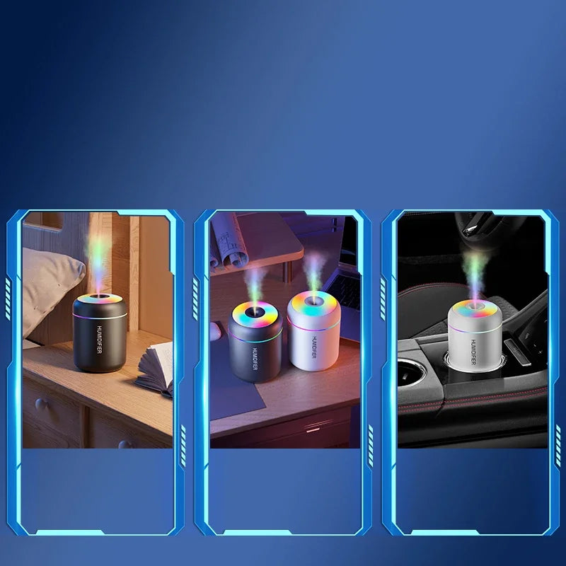 Rapuntek™ Mini USB Aroma Diffuser & Humidifier – 180ml Cool Mist with LED Mood Light for Car, Bedroom & Home