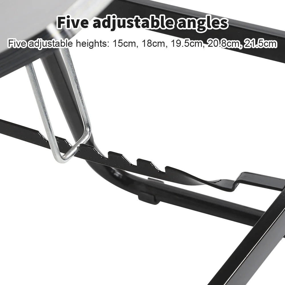 Adjustable Folding Laptop Desk with Cup Holder – 5 Height Levels