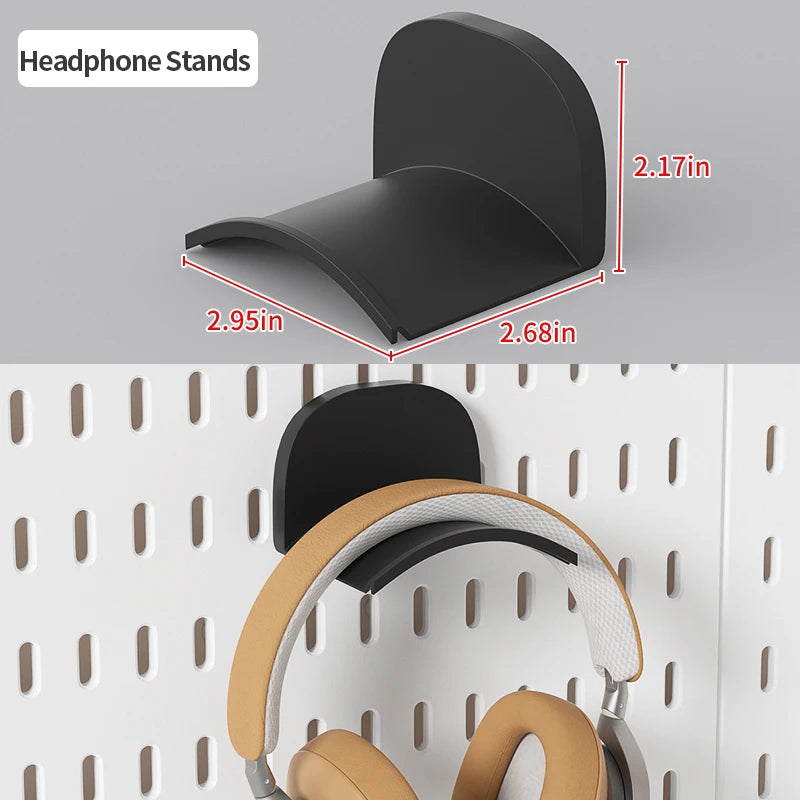 No-Drill Gaming Room Pegboard Wall Organizer – Controller, Headphone & Keyboard Storage Rack