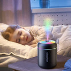 Rapuntek™ Mini USB Aroma Diffuser & Humidifier – 180ml Cool Mist with LED Mood Light for Car, Bedroom & Home