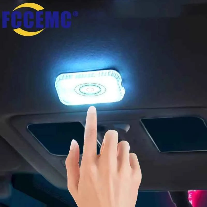 Mini Wireless LED Touch Car Interior Light – USB Rechargeable Ceiling Reading Lamp for Door & Trunk
