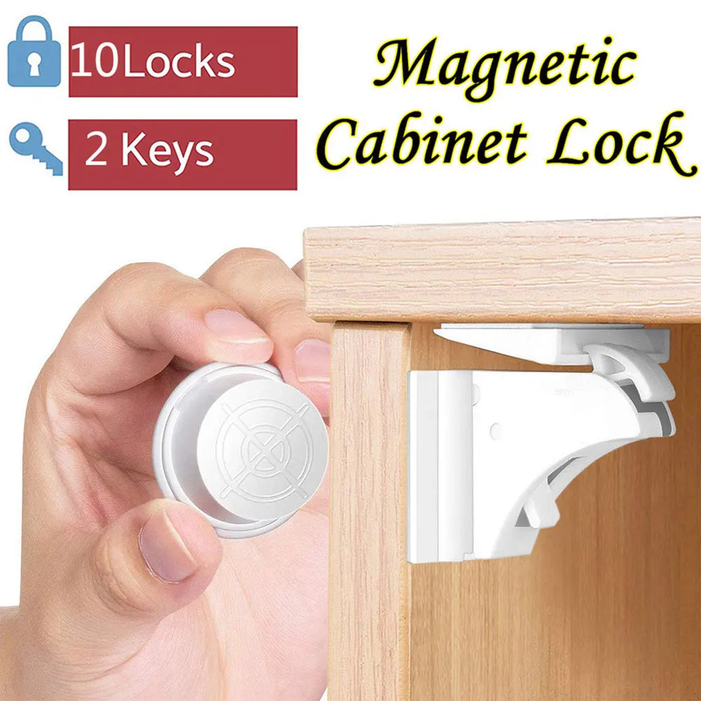 Magnetic Child Safety Lock – Baby-Proof Cabinet & Drawer Latch Set